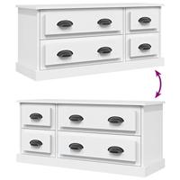 Tv-meubel 100x35,5x45 cm bewerkt hout wit - thumbnail