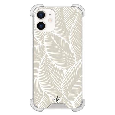 iPhone 12 mini shockproof hoesje - Palmy leaves beige iPhone 12 mini shockproof hoesje - Palmy leaves beige