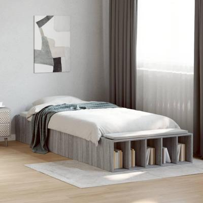 Bedframe bewerkt hout grijs sonoma eikenkleurig 100x200 cm
