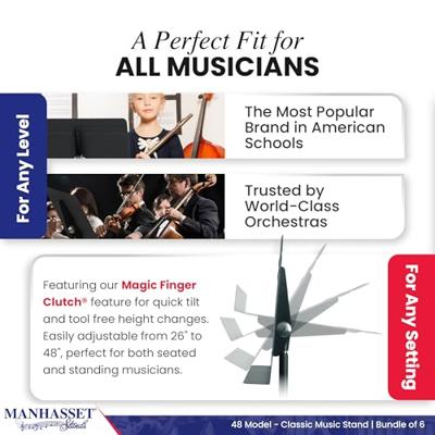 Manhasset 4806 Symphony Stand lessenaar zwart (set van 6) - thumbnail
