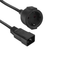 ACT AK5251 Netsnoer Stroomkabel C20 - CEE 7/3 | Zwart | 20 cm - thumbnail