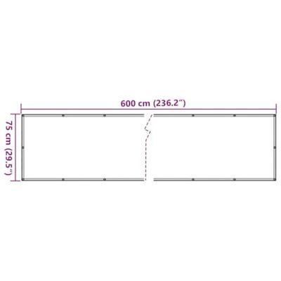 VidaXL Balkonscherm 600x75 cm pvc crèmekleurig VidaXL Balkonscherm 600x75 cm pvc crèmekleurig