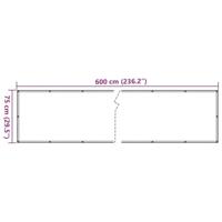 VidaXL Balkonscherm 600x75 cm pvc crèmekleurig - thumbnail