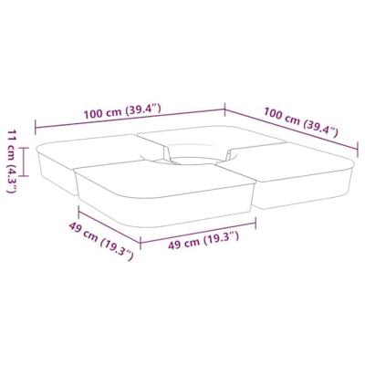 VidaXL 4-delige set parasolvoeten voor kruisvoet parasol 100 kg pp
