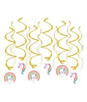 Swirl decorations unicorn | 6 stuks - thumbnail