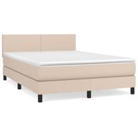 Boxspring met matras kunstleer cappuccinokleurig 160x200 cm - thumbnail