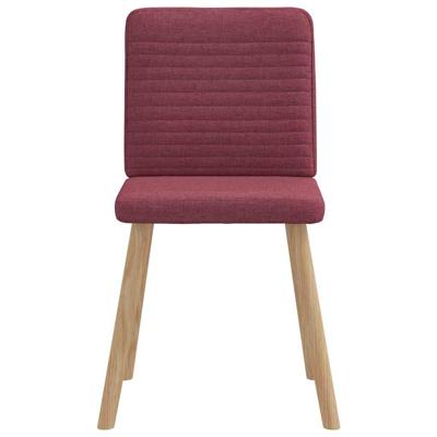 Eetkamerstoelen 4 st stof wijnrood
