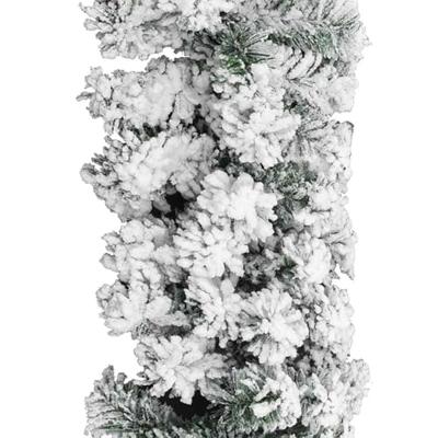 VidaXL Kerstslinger met sneeuw 5 m pvc groen - thumbnail