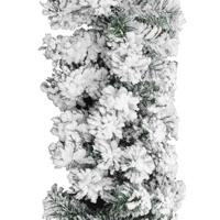 Kerstslinger met sneeuw 10 m PVC groen - thumbnail