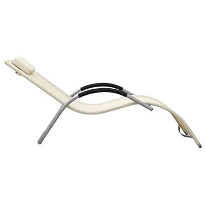 Ligbedden 2 st textileen crèmekleurig en grijs