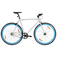 VidaXL Fiets met vaste versnelling 700 c 55 cm wit en blauw - thumbnail
