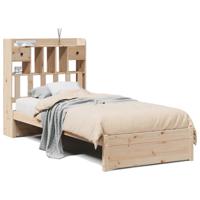 Bed met boekenkast zonder matras massief grenenhout 90x190 cm - thumbnail