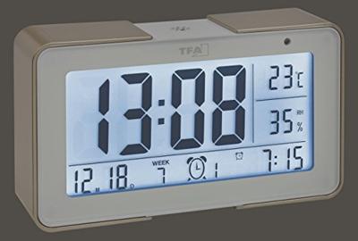 TFA Dostmann 60.2540.53 Wekker Zendergestuurd Goud, Wit Alarmtijden 3