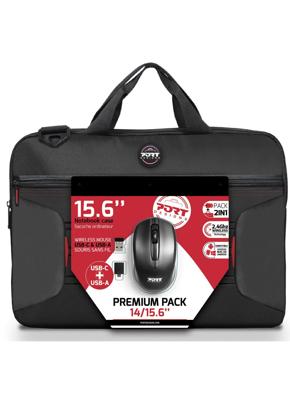 PACCHETTO PREMIUM: borsa per laptop 15 + mouse wireless + adattatore USB Dungle e tipo C.