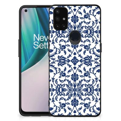 OnePlus Nord N10 5G Bloemen Hoesje Flower Blue