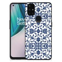 OnePlus Nord N10 5G Bloemen Hoesje Flower Blue - thumbnail