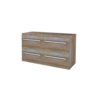 Basic-Line Start 46 Badkamermeubelset - 120 x 46 cm - Met Grepen - 4 Lades - Wastafelblad - Scotch Oak - thumbnail