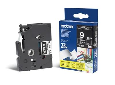 Labeltape Brother TZe, TZ TZe-325 PET Tapekleur: Zwart Tekstkleur:Wit 9 mm 8 m - thumbnail