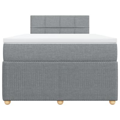 Boxspring met matras stof lichtgrijs 140x190 cm