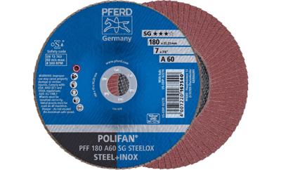 PFERD TOOLS 67606185 PFF 180 A 60 SG STEELOX Lamellenschijf Diameter 180 mm Boordiameter 22.23 mm Korrelgrootte (num) 60 RVS, Staal 10 stuk(s) PFERD TOOLS 67606185 PFF 180 A 60 SG STEELOX Lamellenschijf Diameter 180 mm Boordiameter 22.23 mm Korrelgrootte (num) 60 RVS, Staal 10 stuk(s)
