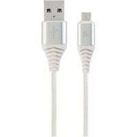 Cablexpert CC-USB2B-AMMBM-2M-BW2 USB-kabel, USB 2.0, USB A, Micro-USB B, wit - thumbnail