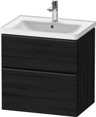 Badkamermeubelset Duravit D-Neo Wastafel Keramiek 65x48x62.5 cm Mat Eiken Zwart