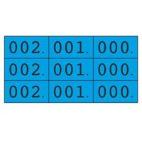 Schoen-gelijkheidsnr blauw 3x nr 000-999 - thumbnail