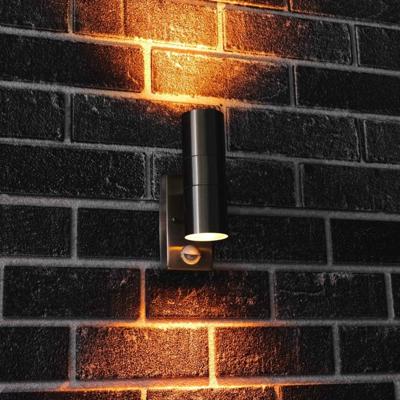 LED&apos;s Light RVS LED Buitenlamp met Bewegingssensor - 2 lichts up & down - IP44 - Zilver