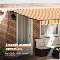 VidaXL Inklapbaar zonnescherm geel en oranje 400 ×300 cm stof - thumbnail