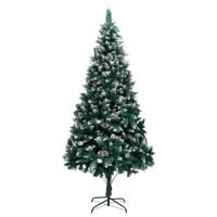 VidaXL Kunstkerstboom met dennenappels en witte sneeuw 240 cm - thumbnail
