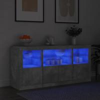 Dressoir met LED-verlichting 142,5x37x67 cm betongrijs - thumbnail