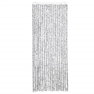 VidaXL Vliegengordijn 56x200 cm chenille lichtgrijs en donkergrijs VidaXL Vliegengordijn 56x200 cm chenille lichtgrijs en donkergrijs