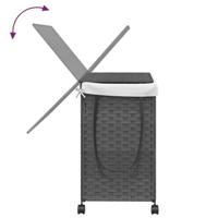 Wasmand op wielen 60x35x60,5 cm rattan grijs - thumbnail