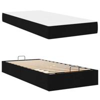 Bedframe met matras Zwart 90 x 200 cm Stof - thumbnail