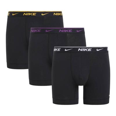 Nike Everyday Cotton Boxershort Brief 3-Pack Zwart Wit Paars Geel Nike Everyday Cotton Boxershort Brief 3-Pack Zwart Wit Paars Geel