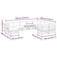 10-delige Loungeset met kussens geïmpregneerd grenenhout - thumbnail