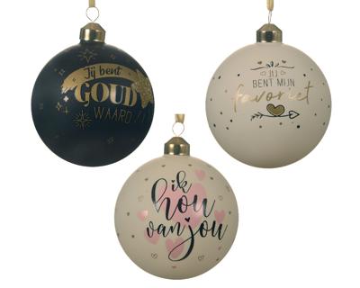 Kerstbal glas d10 cm multi a3 kerst Decoris - Decoris