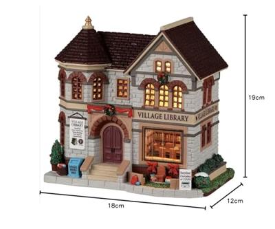 Village Library battery operated Led Kerst LEMAX - Lemax