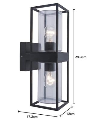 Lutec Flair 5288804012 Buitenlamp (wand) LED E27 80 W Zwart (mat)