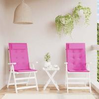 VidaXL Stoelkussens 2 st hoge rug oxford stof roze - thumbnail