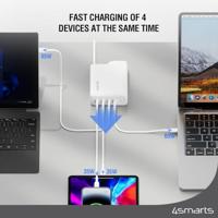 4smarts Flex Pro Desktop Charger 200W 4x USB-C + Worldwide Travel Adapter - thumbnail