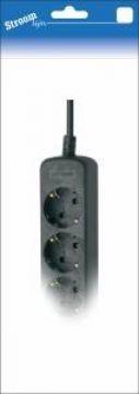 Stroomlijn TCD RA 3-voudig 3 meter snoer zwart - 6672282