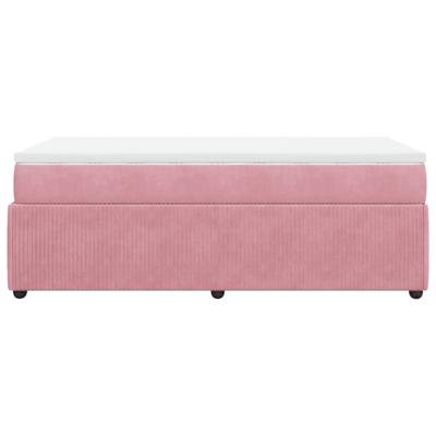 Boxspring met matras fluweel roze 90x190 cm