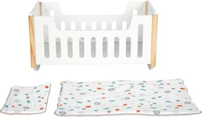 Small Foot - houten poppenbed wit little button