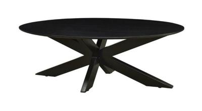 LivingFurn Ovale Salontafel 'Oslo' Mangohout, kleur Zwart, 130 cm LivingFurn Ovale Salontafel 'Oslo' Mangohout, kleur Zwart, 130 cm