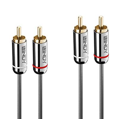 LINDY 35345 RCA Audio Aansluitkabel [2x Cinch-stekker - 2x Cinch-stekker] 1 m Antraciet