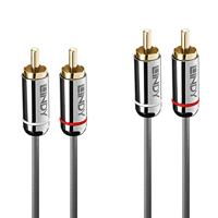LINDY 35345 RCA Audio Aansluitkabel [2x Cinch-stekker - 2x Cinch-stekker] 1 m Antraciet - thumbnail