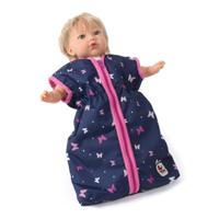 Poppen Slaapzak - Vlinders Navy Roze - thumbnail