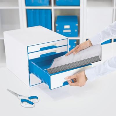 Leitz ladenblok WOW, 4 laden, wit/blauw