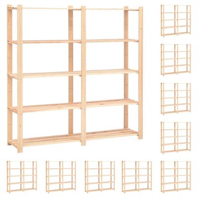 Opbergrekken 5-laags 10 st 170x38x170 cm grenenhout 500 kg